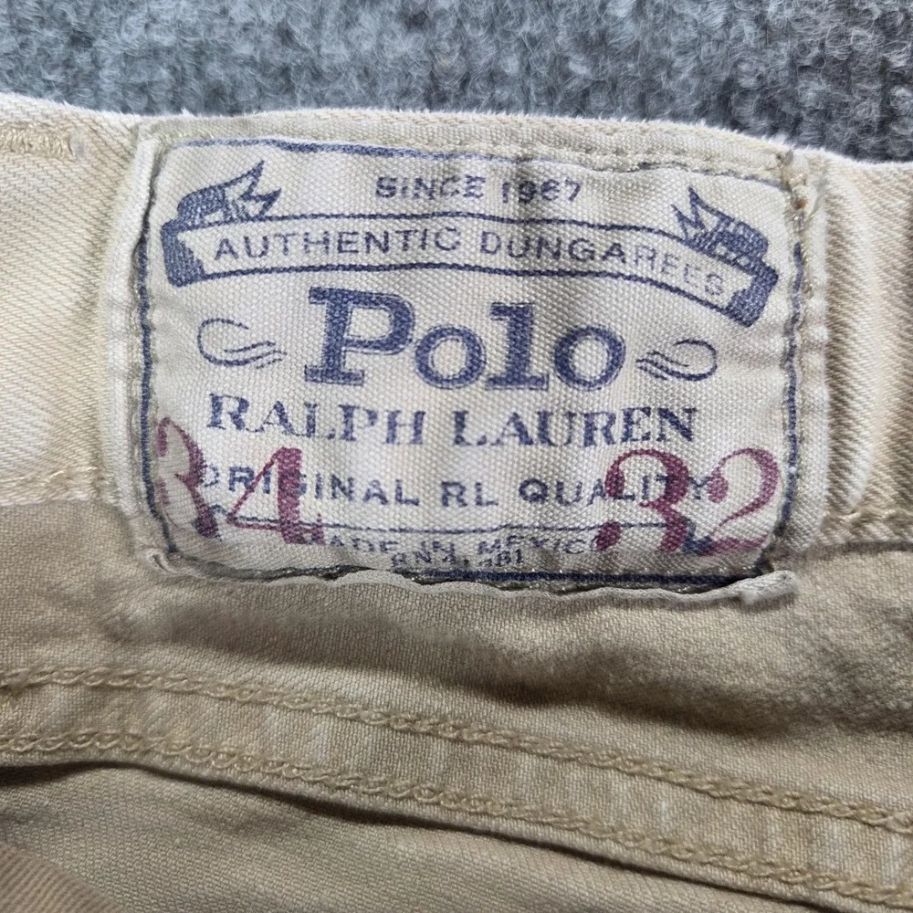 Polo Ralph Lauren Jeans Mens 34x30 Beige Slim Straight‎ Stretch Denim Pants